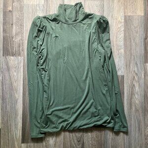 J Crew Green Turtleneck Top Size XS
